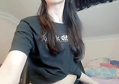 Skinny Teen Wearing Kawaii Panty Faping With Vibrator