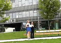 Femdom BBW babes love to torture their skinny slave BDSM