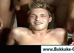 Gay bukkake fuck suck and cum facial