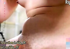 small tits transgirl from Finland tugs her small cock on webcam