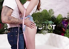 Della Cate's Shaved Twat Eaten Then Drilled Until This babe Screams!