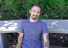 Str8Chaser.com: Tattooed Landon Stevens & Paul Wagner receiving facial cum loads in hotel