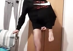 Showcasing off my Thin Lengthy Gams and Little Bootie in a Baggy Jumper