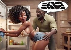 3d animation, mature woman, seduced for gifts