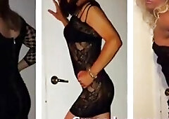 Lustful shemale deepthroats a big black cock before interracial banging