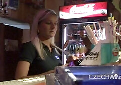 Cute-looking amateur blonde opens her hungry snatch in POV