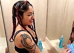 Paying my Bombshell Latina Cleaning Lady extra Money to do Her Job Naked