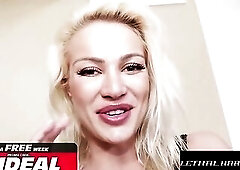 Blond Cherry Kiss Rides & Slams Her Booty Down in POV