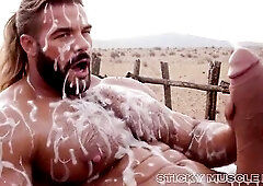 Sticky Muscle Dudes Day 97 Preview, Muscle Lads, Large Knobs, Large Cum Loads (AI-Generated)