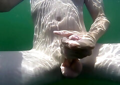 Milking Off Underwater in Public Lake
