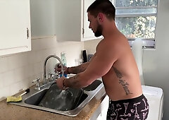 Dude Catches His Roomy Stroking off to His Porno