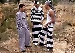 Jail Trio Outdoor Fuck