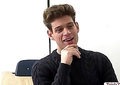 TS Ariel kneels and suck Students bigcock