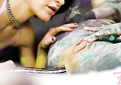 Banging with Double Ended Iron Sex toy with my Tattooed Ally Anuskatzz