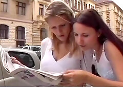 Two hot gals and two hung studs have an orgy