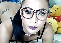 Shemale brunettes love playing dirty in slutty lingerie on camera