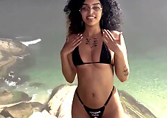 18yo Slim Latina Babe Pounds Tight Pussy Hard On Ipanema Beach
