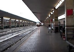 Italian gang screw bangs, blows, and cums.