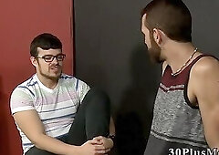 Mature gay hunk sucking dick