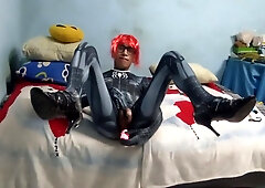 Joselynne Crossdresser In Tight Cosplay Web In Tall Heels Last