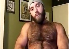 Wooly Lumberjack Wanks, Demonstrating Off His Man rod