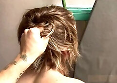 Anilingus, manmeat, platinum-blonde