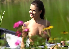 18yo Mina Sauvage In Horny Threesome Outdoors