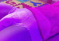 Female Domination In Diapers And Chastity With A Big Anal Plug And Piss