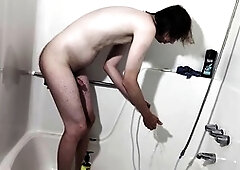 In english, bathroom, hand job