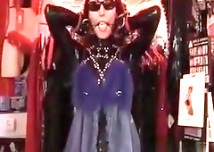 Nasty Brunette Slut Gets In Latex Suit