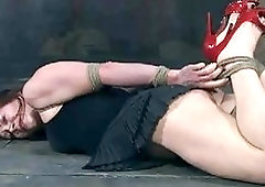Redhead slave girl loves bondage and pain combined BDSM porn