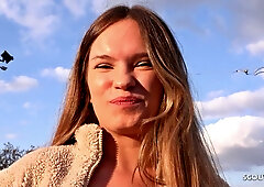 German public agent barebacks sweet teen with bouncing saggy tits in first casting