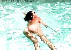 Grace likes the feeling of water and gets bare previous to jumping into the pool! Then that babe finds a quiet corner to ooze the water over her thick