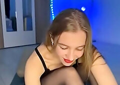 Fetish content in ebony nylons and heels