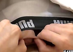 Sexy twink Markus cannot wait to jerk and suck his own cock