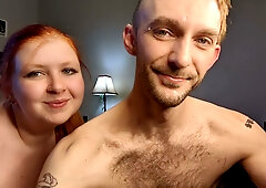 Redhead couple shares intimate bedroom moments in behind-the-scenes footage