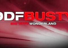 Breasty playgirl Clanddi Jinkcego sucks penis and gets her 34DD large bazookas banged