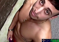 Handsome Muscular Kandy Kane Strips Slowly And Tugs His Fat Meat