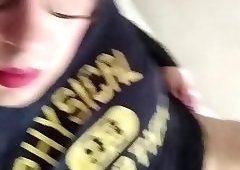 Liza CD jerk off, play with toy and cum