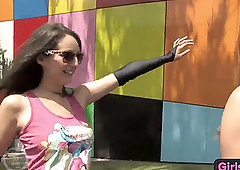 nymphs Out West - unexperienced girl/girl girlfriends make out