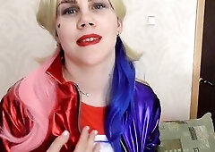 Harley Quinn masturbates and cums sexy. DC Anime