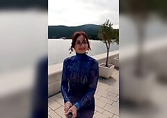 Jeny Smith in a watch-throughout suit