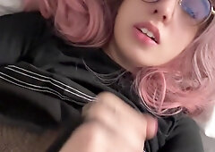 Nice Russian Femboy first-ever ever self facial cumshot