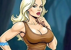 Animated cartoon, cartoon monster, halloween lesbian