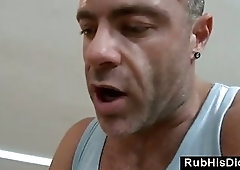 Beefy Masseur Stroking Hot Guy