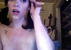 american shemale cutie enjoys striptease on webcam