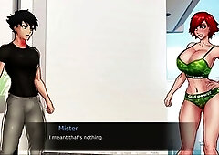 Visual novel gameplay featuring mommy queens and big boobs