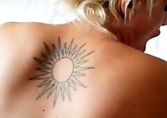 Amazing amateur blonde enjoying a doggystyle