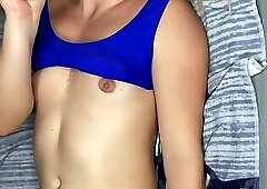 Caged and Dildoing Her Ass