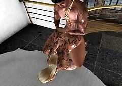 Two 3d cartoon cuties are ready for their bath